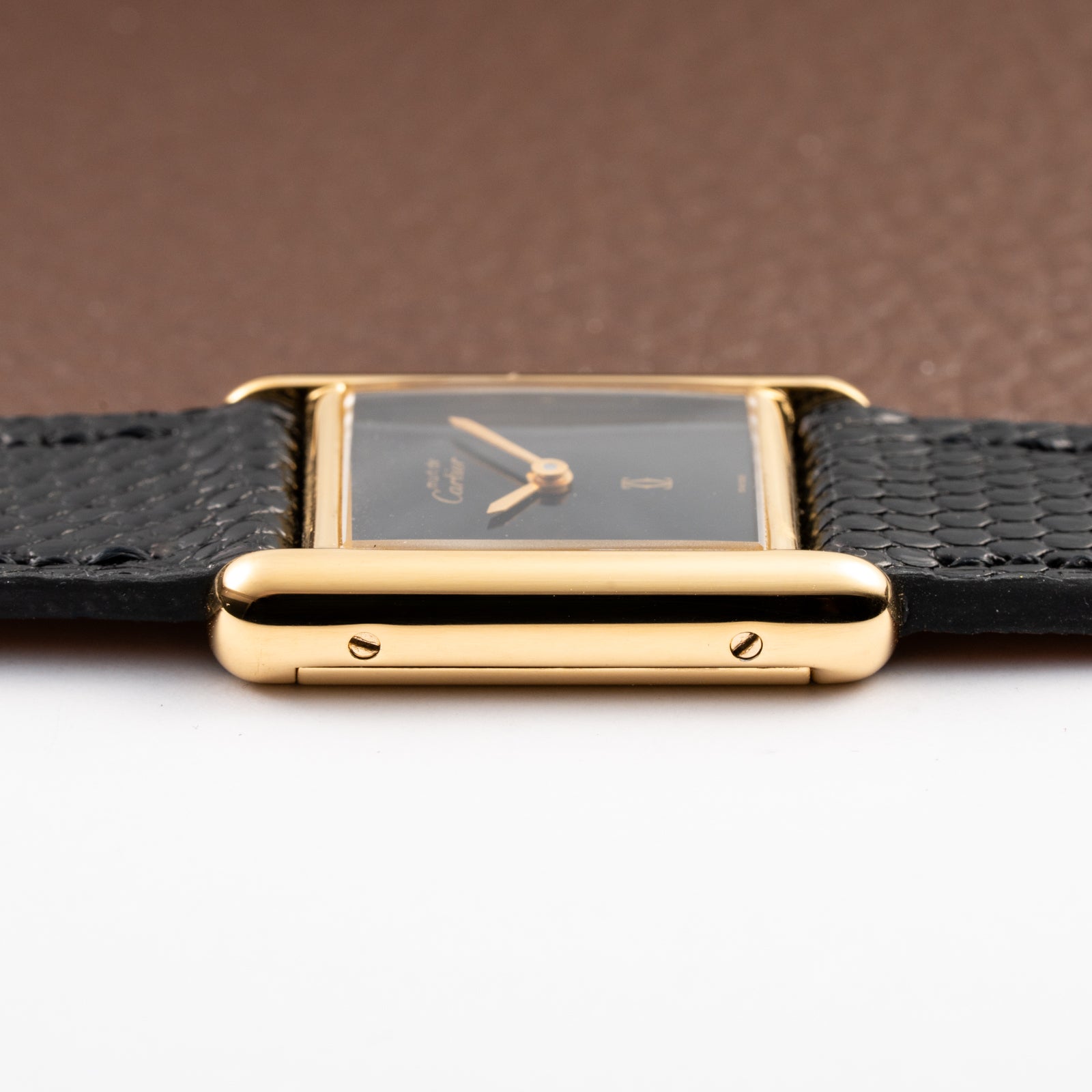 Cartier Tank Must de Vermeil Black 'onyx' Dial PM 1980s