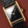 Cartier Tank Must de Vermeil Black 'onyx' Dial PM 1980s