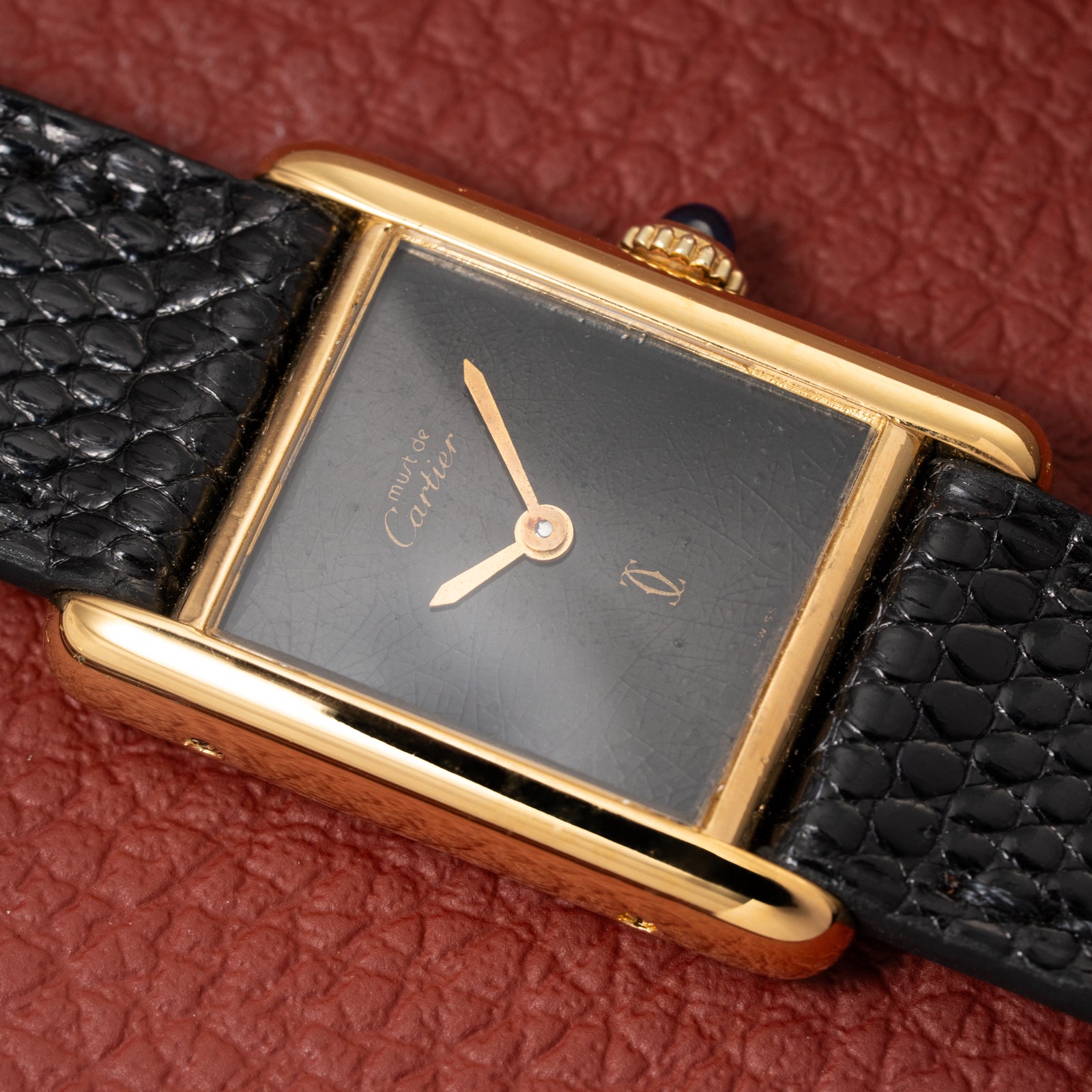 Cartier Tank Must de Vermeil Black 'onyx' Dial PM 1980s