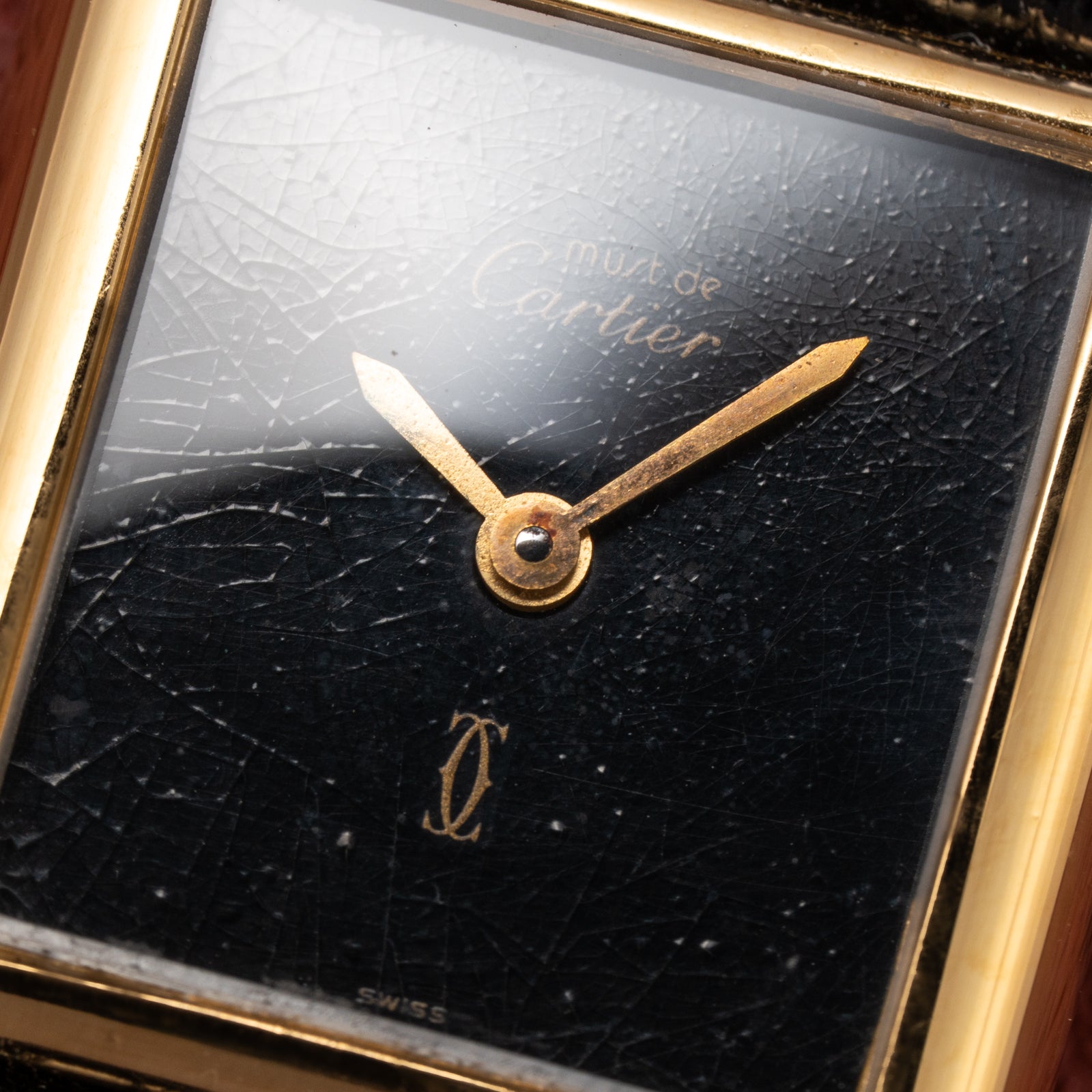 Cartier Tank Must de Vermeil Black 'onyx' Dial PM 1980s