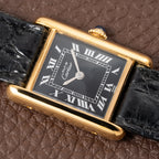 Cartier Tank Must de Vermeil Black Roman Dial PM 1980s