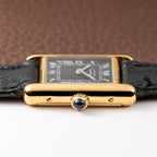 Cartier Tank Must de Vermeil Black Roman Dial PM 1980s