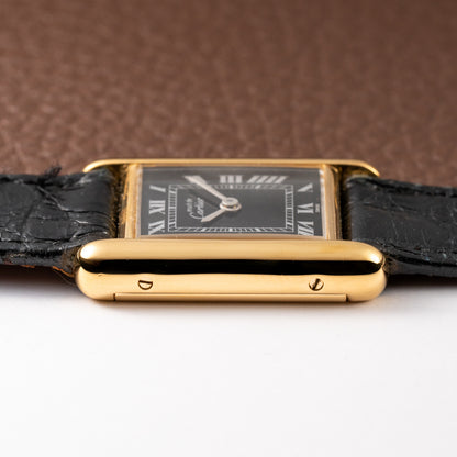 Cartier Tank Must de Vermeil Black Roman Dial PM 1980s