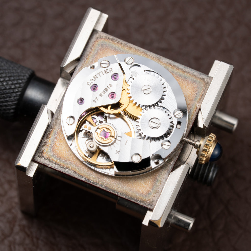 Cartier Tank Must de Vermeil Burgundy Red Dial GM from 1980s