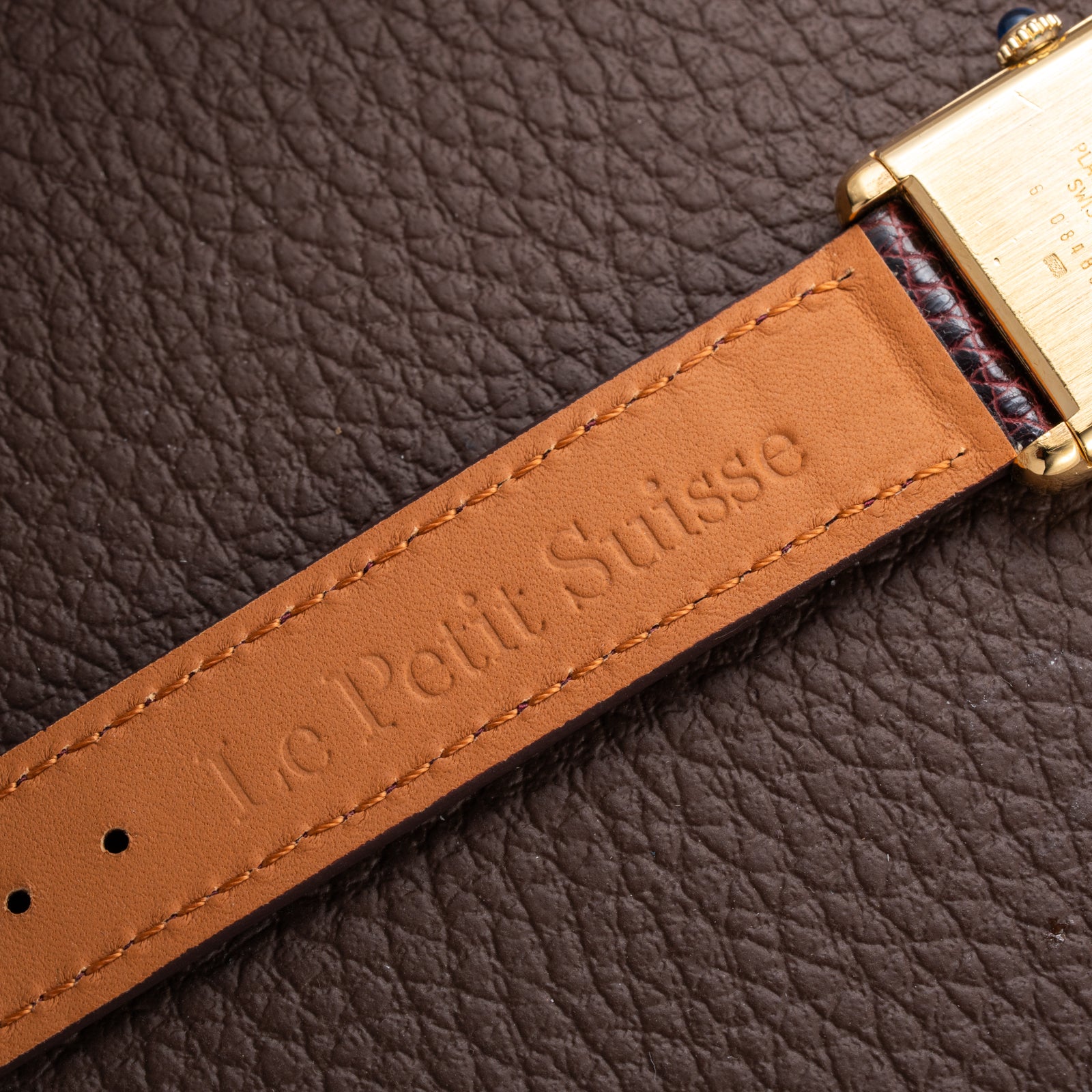 Cartier Tank Must de Vermeil Burgundy Red Dial GM from 1980s