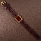 Cartier Tank Must de Vermeil Burgundy Red Dial GM from 1980s