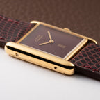 Cartier Tank Must de Vermeil Burgundy Red Dial GM from 1980s