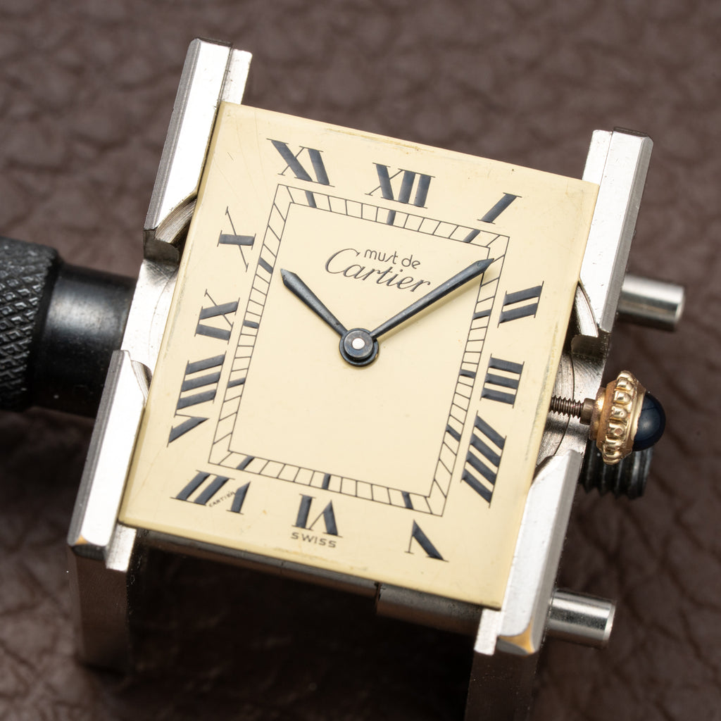 Cartier Tank Must de Lemon Roman Vermeil GM Full Set from 1980s