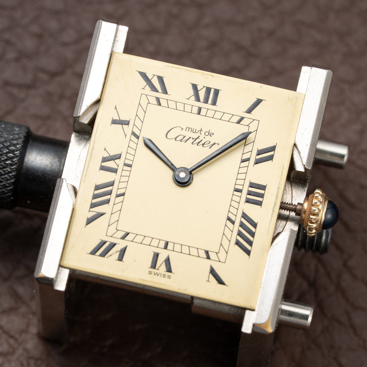 Cartier Tank Must de Lemon Roman Vermeil GM Full Set from 1980s