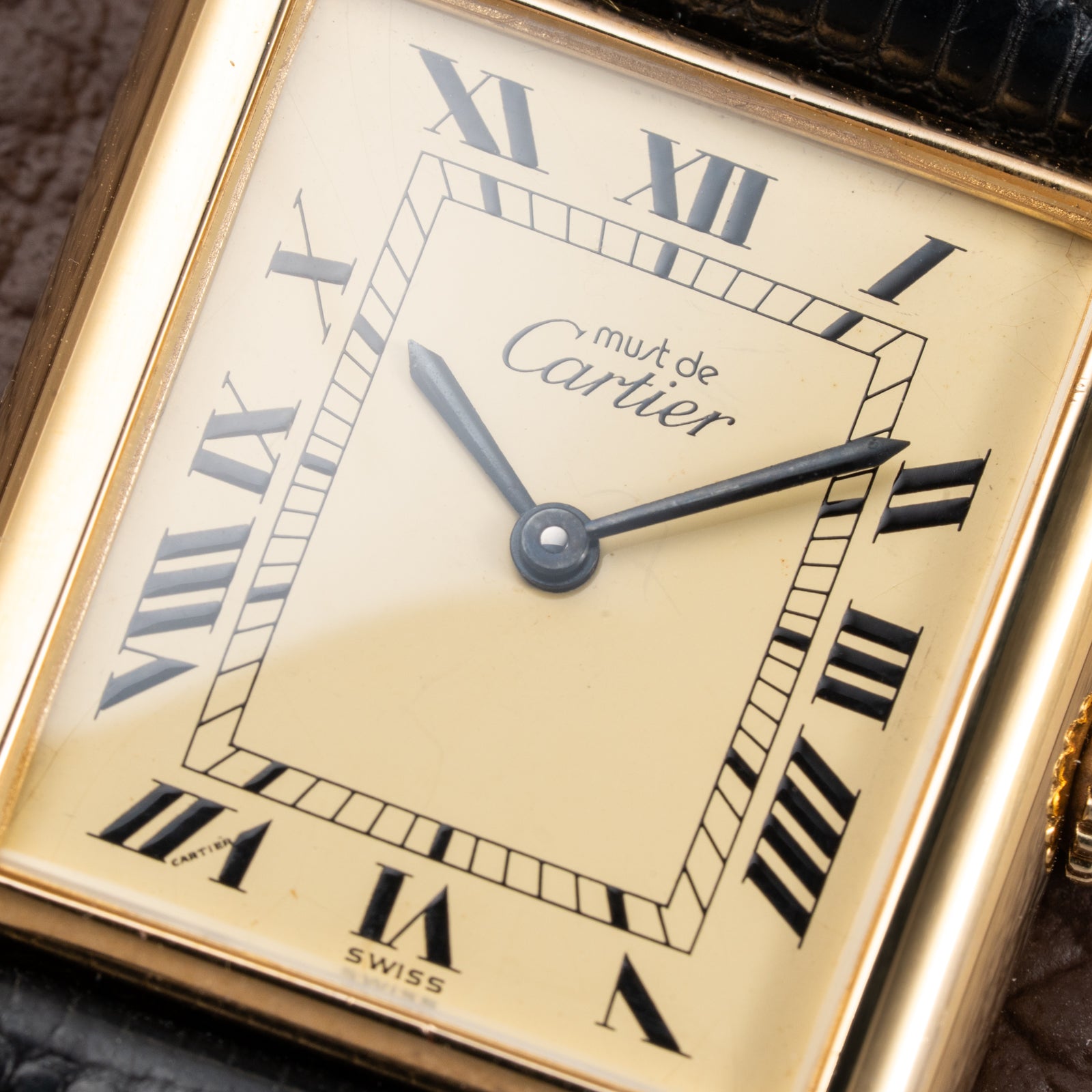 Cartier Tank Must de Lemon Roman Vermeil GM Full Set from 1980s