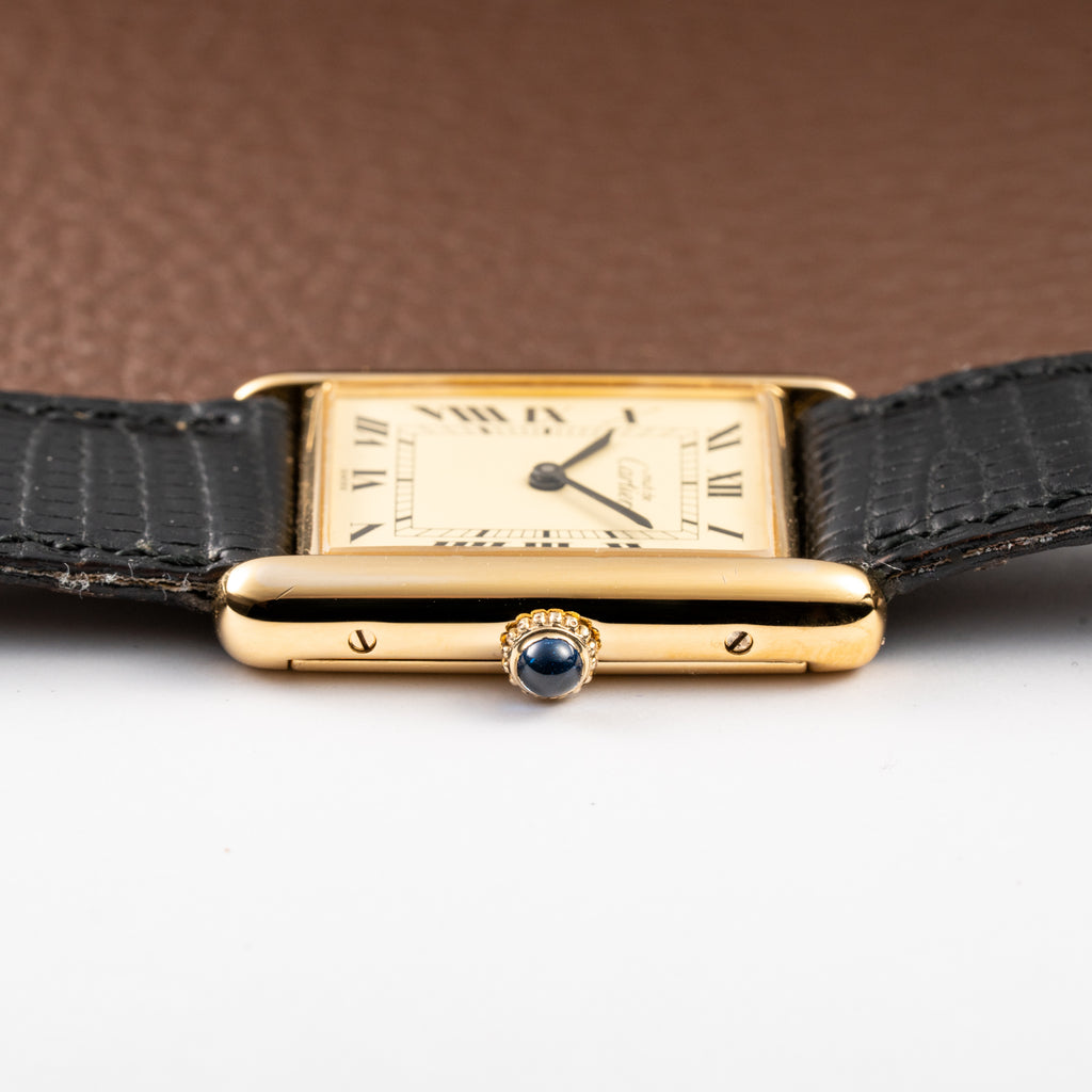 Cartier Tank Must de Lemon Roman Vermeil GM Full Set from 1980s