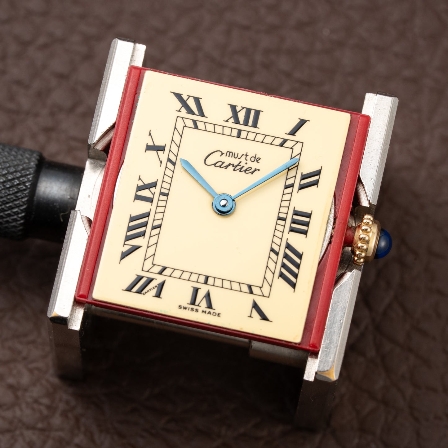 Cartier Tank Must de Vermeil Roman Lemon Dial GM Ref 590005 from 1990s