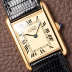 Cartier Tank Must de Vermeil Roman Lemon Dial GM Ref 590005 from 1990s