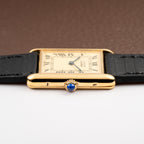 Cartier Tank Must de Vermeil Roman Lemon Dial GM Ref 590005 from 1990s