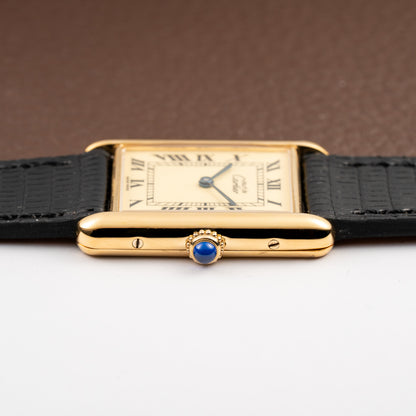 Cartier Tank Must de Vermeil Roman Lemon Dial GM Ref 590005 from 1990s
