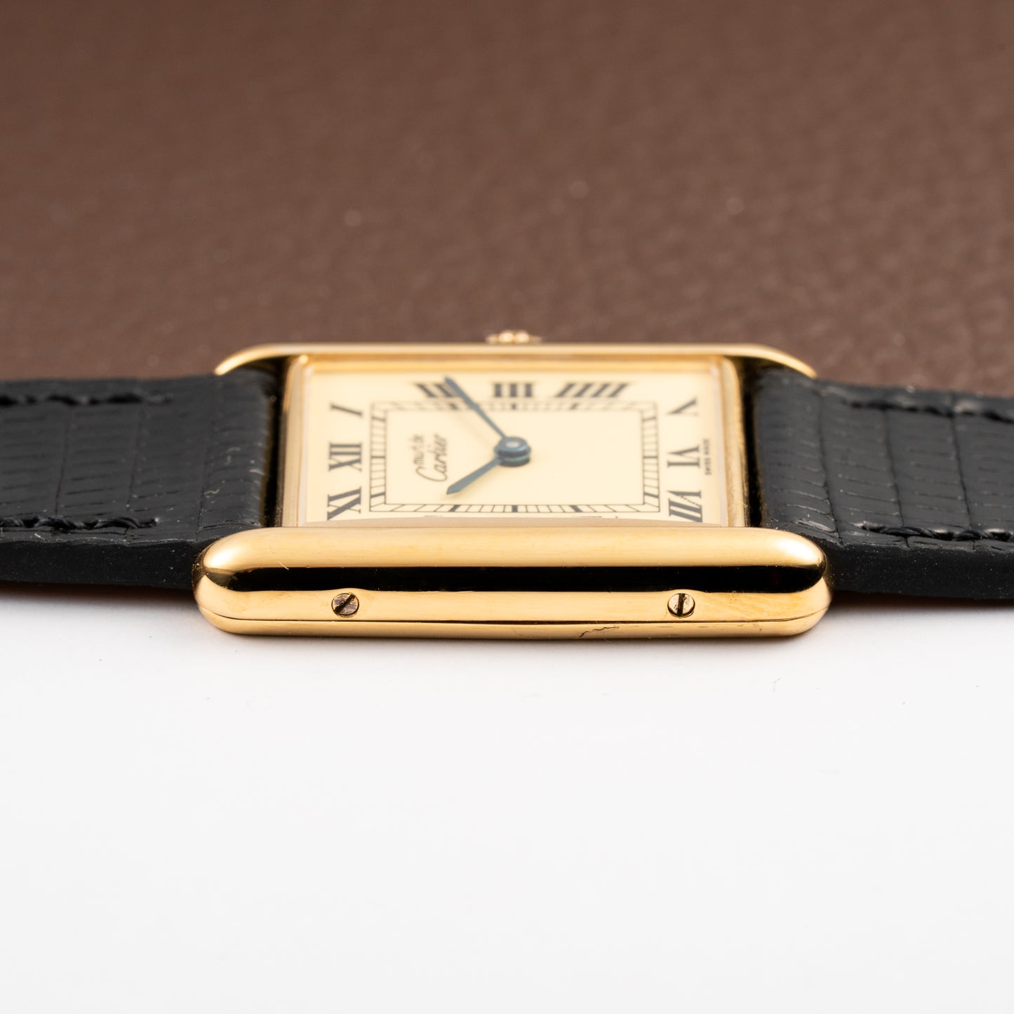 Cartier Tank Must de Vermeil Roman Lemon Dial GM Ref 590005 from 1990s