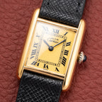 Cartier Tank Must de Roman Lemon Dial Vermeil PM 1980s