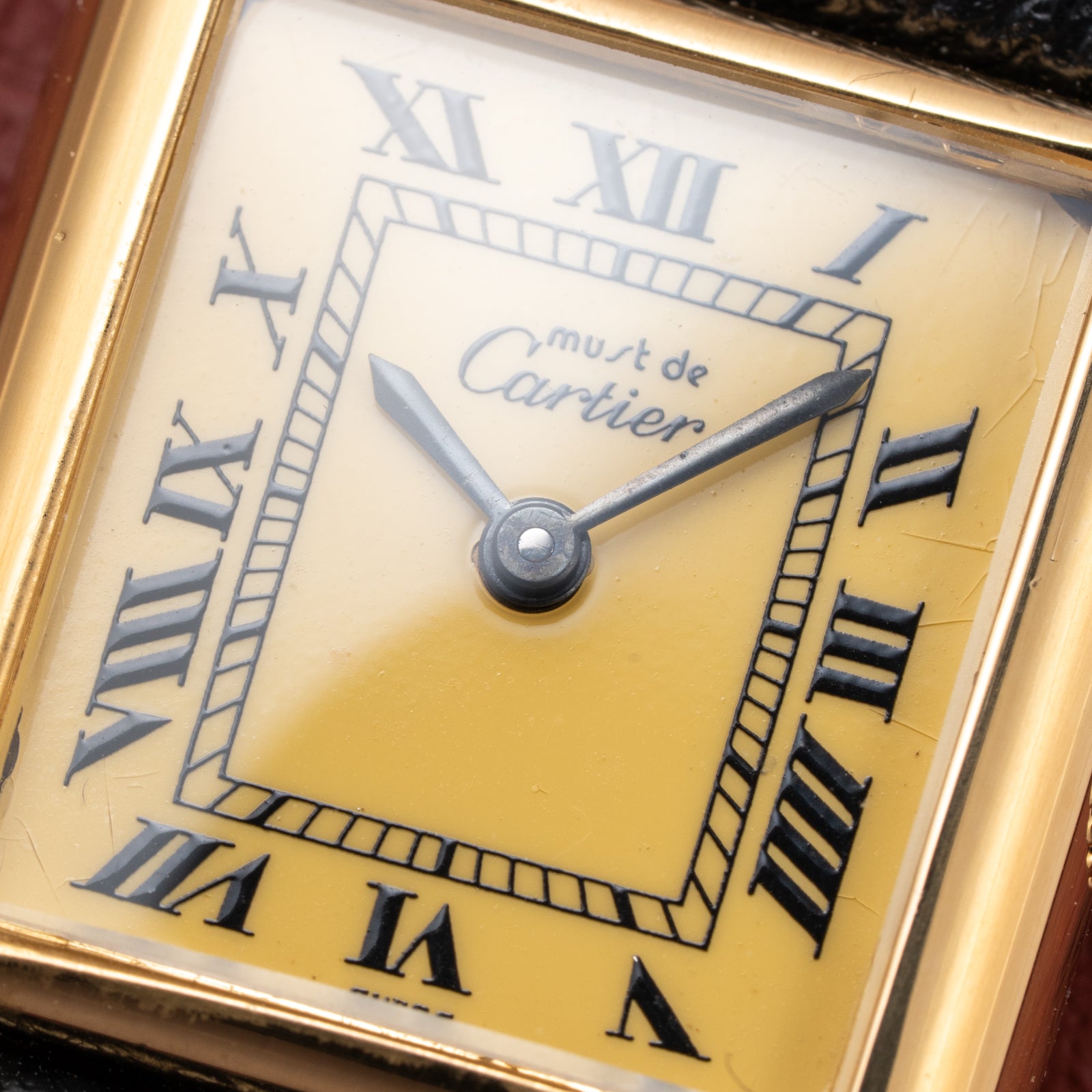 Cartier Tank Must de Roman Lemon Dial Vermeil PM 1980s