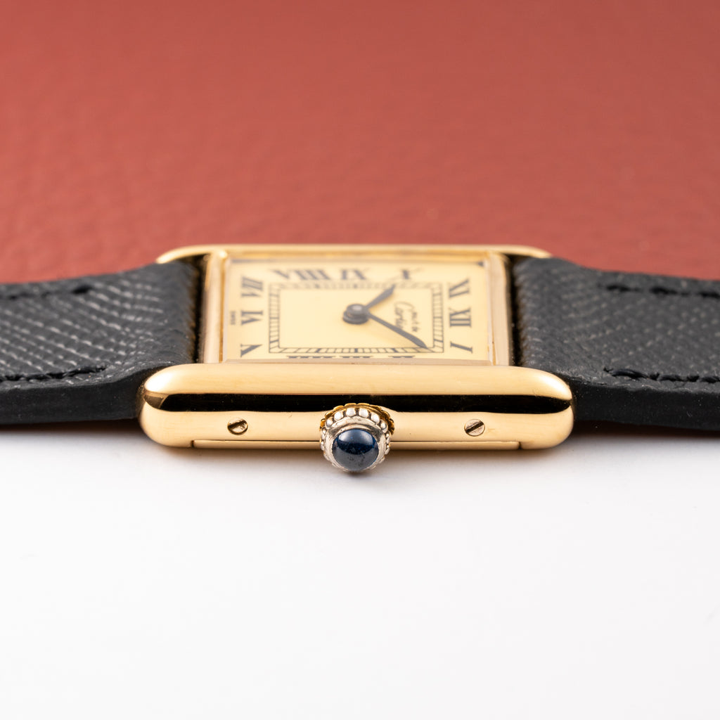Cartier Tank Must de Roman Lemon Dial Vermeil PM 1980s
