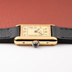 Cartier Tank Must de Roman Lemon Dial Vermeil PM 1980s