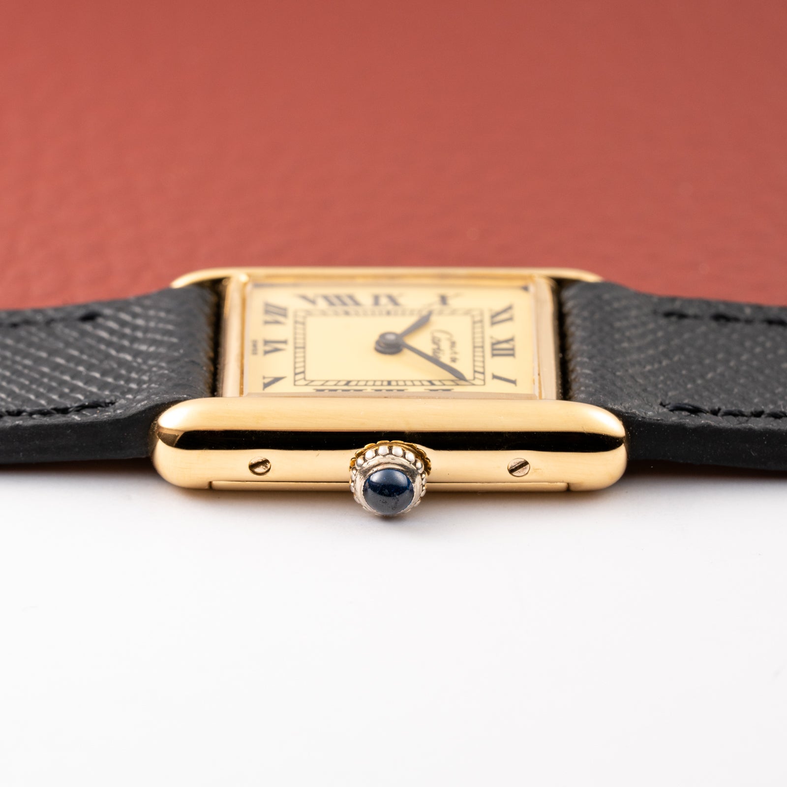 Cartier Tank Must de Roman Lemon Dial Vermeil PM 1980s
