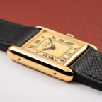 Cartier Tank Must de Roman Lemon Dial Vermeil PM 1980s