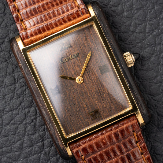 Cartier Tank “Pallisandre de Rio” “Tank Wood” Mohogany Ref 21611 from 1975
