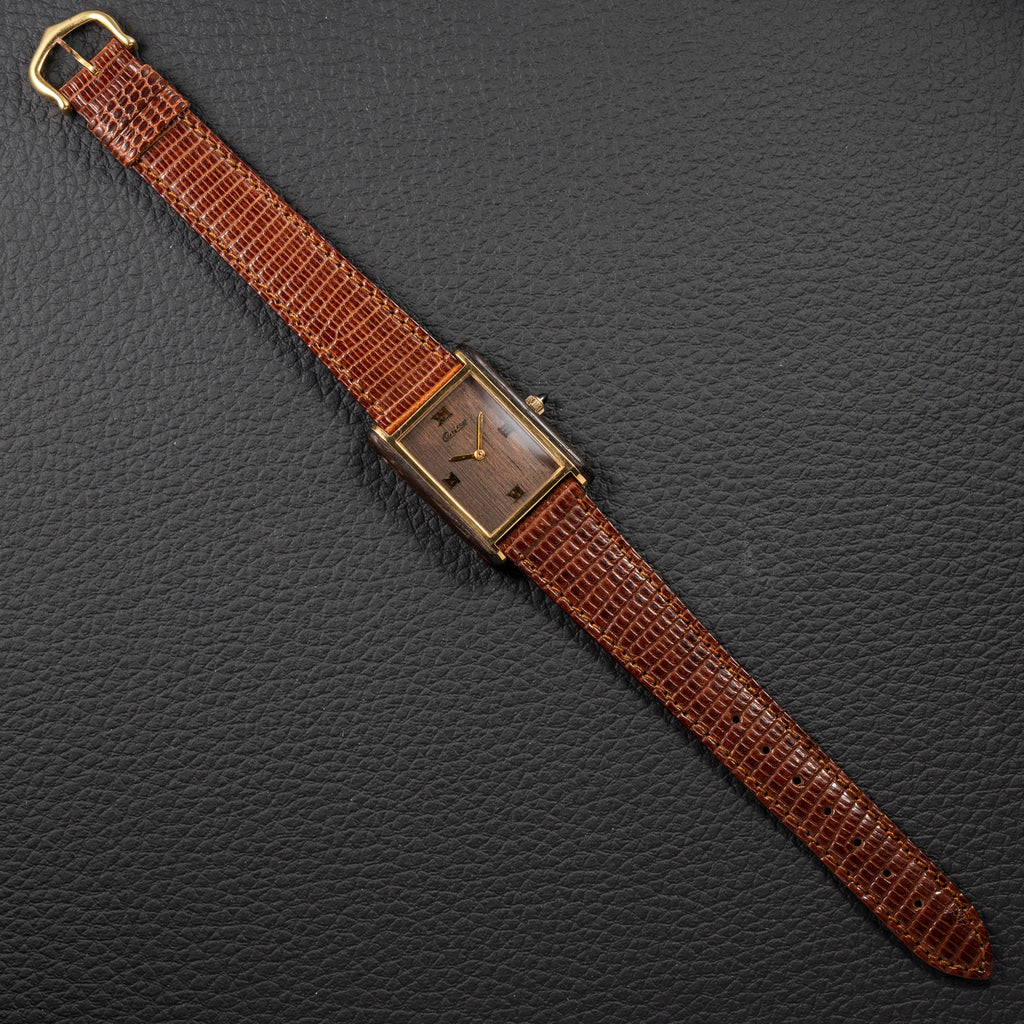 Cartier Tank “Pallisandre de Rio” “Tank Wood” Mohogany Ref 21611 from 1975