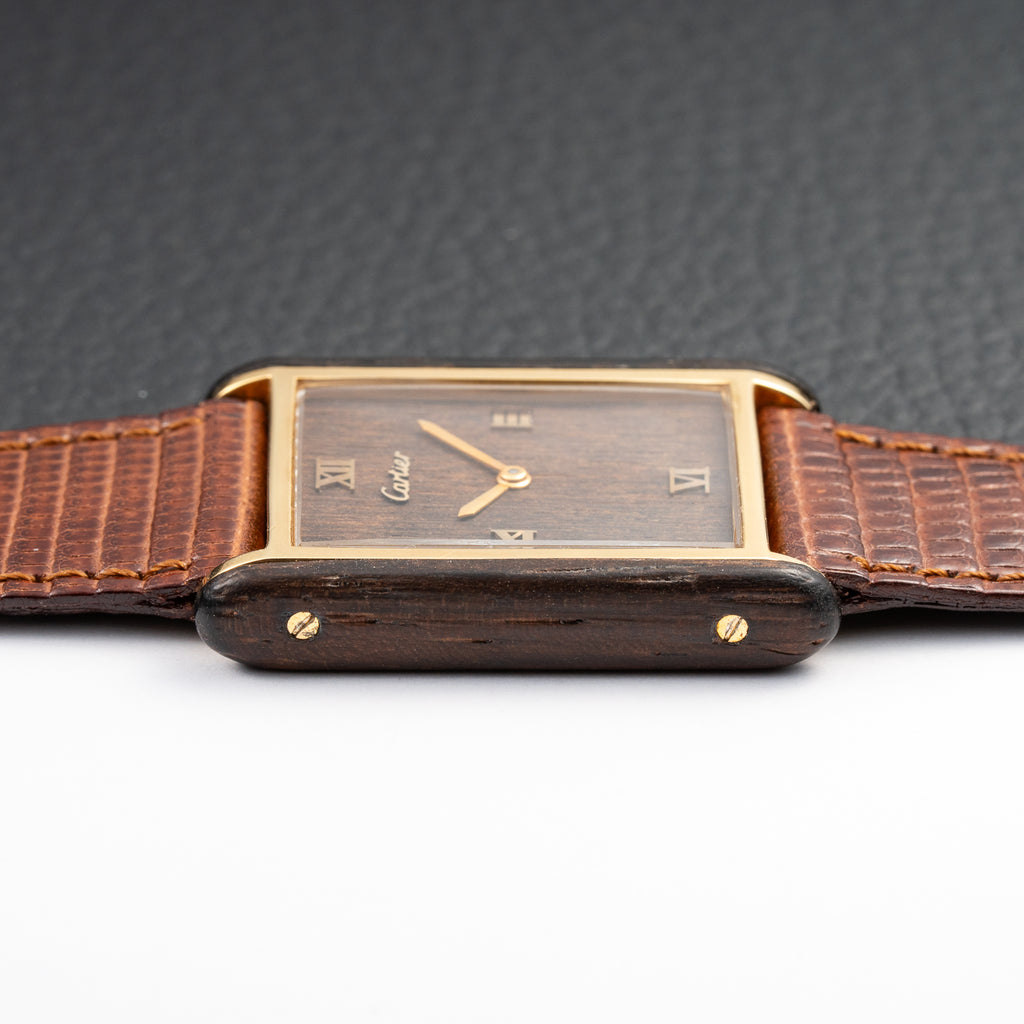 Cartier Tank “Pallisandre de Rio” “Tank Wood” Mohogany Ref 21611 from 1975