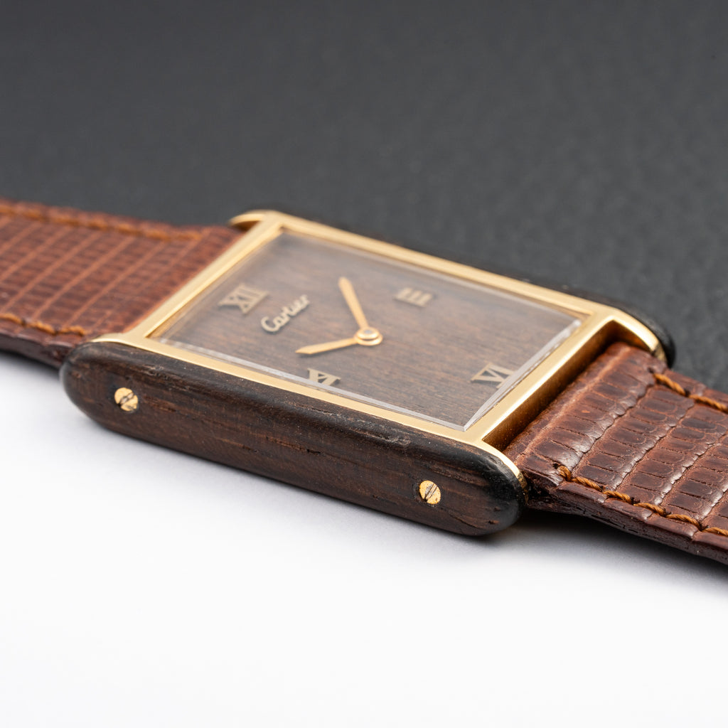 Cartier Tank “Pallisandre de Rio” “Tank Wood” Mohogany Ref 21611 from 1975