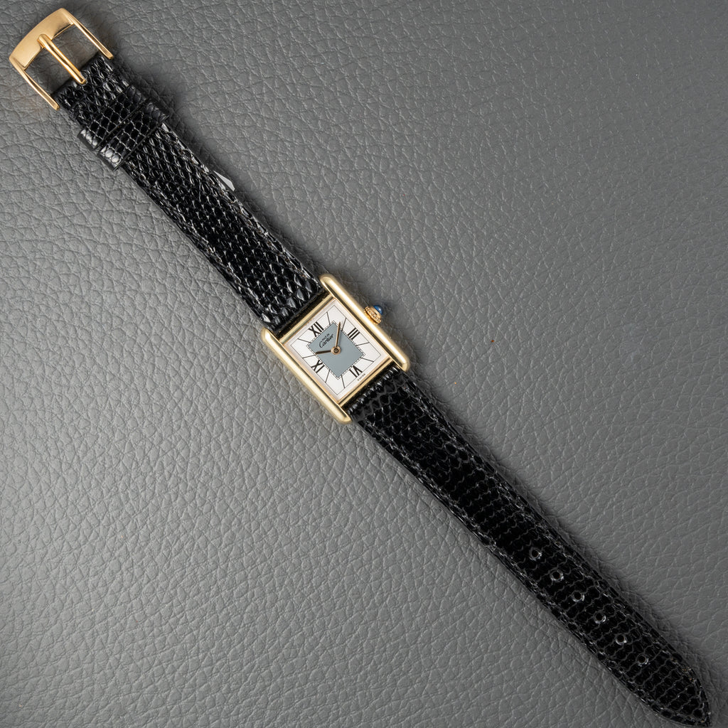 Cartier Must de Tank Vermeil Grey Art Deco Dial Reference 5057001