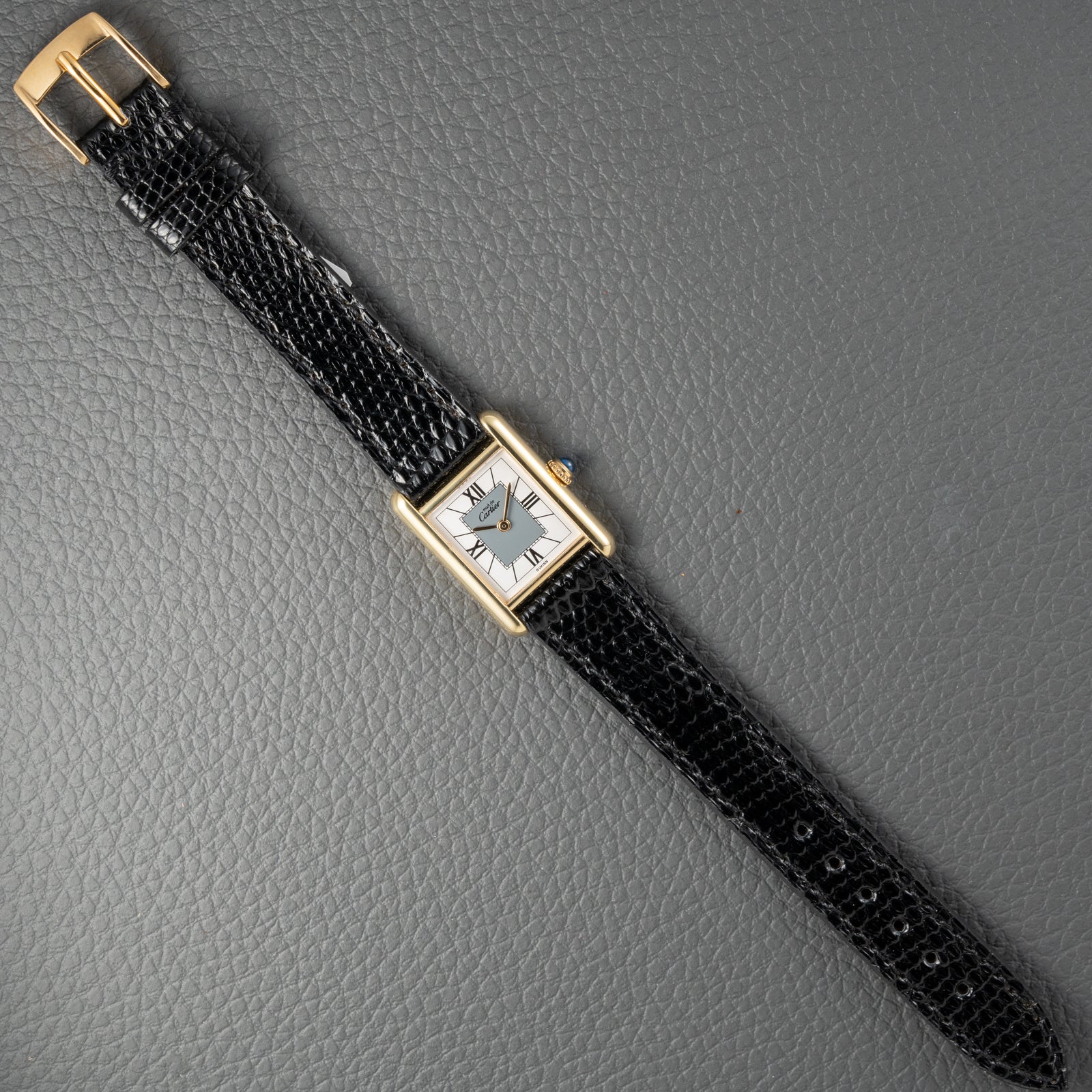 Cartier Must de Tank Vermeil Grey Art Deco Dial Reference 5057001