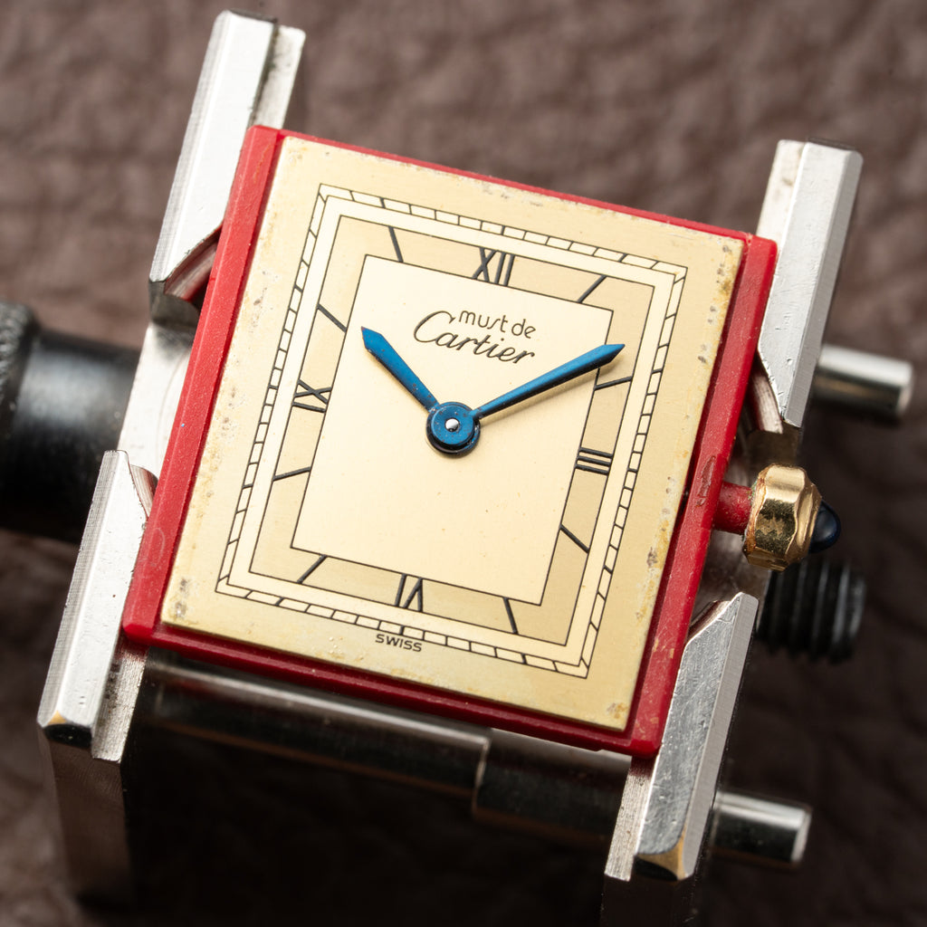 Cartier Must de Tank Vermeil Art Deco Roman Dial PM Reference 3 66001