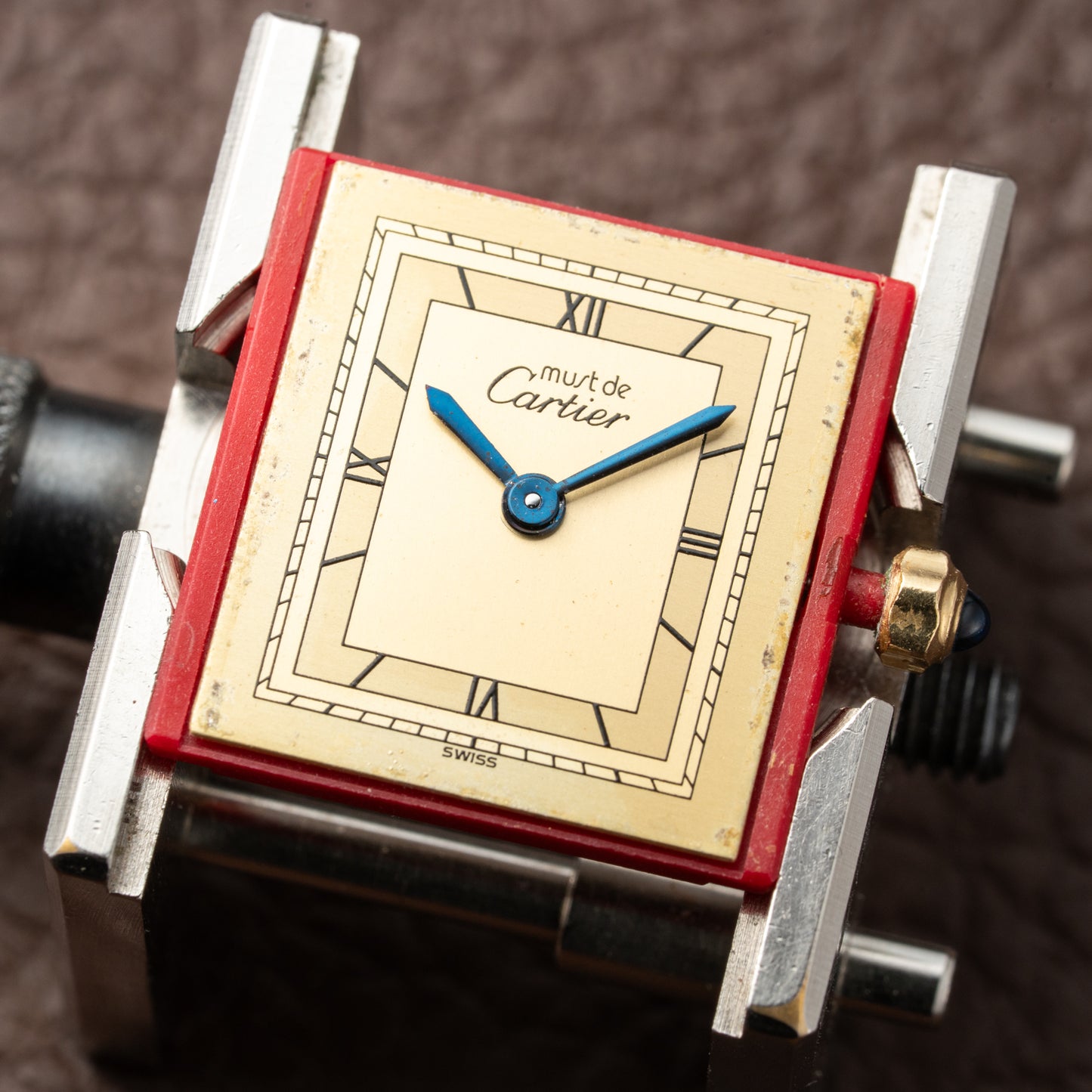 Cartier Must de Tank Vermeil Art Deco Roman Dial PM Reference 3 66001