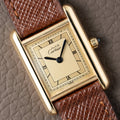 Cartier Must de Tank Vermeil Art Deco Roman Dial PM Reference 3 66001