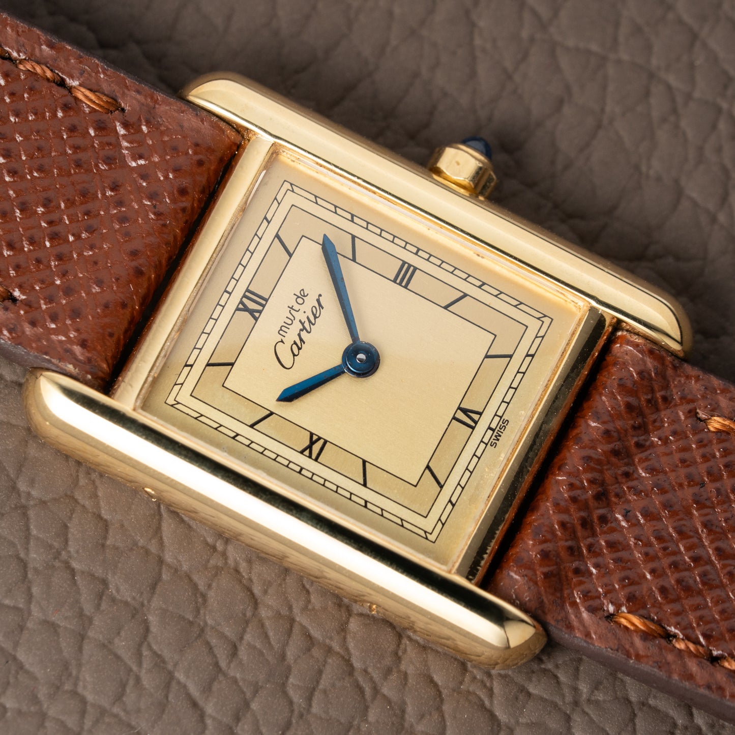Cartier Must de Tank Vermeil Art Deco Roman Dial PM Reference 3 66001