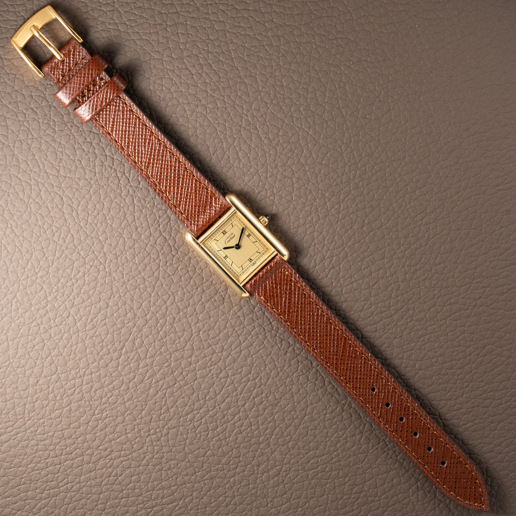 Cartier Must de Tank Vermeil Art Deco Roman Dial PM Reference 3 66001