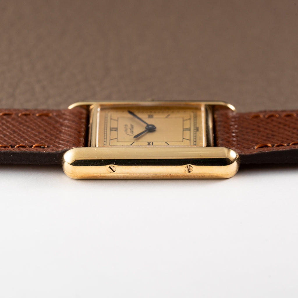 Cartier Must de Tank Vermeil Art Deco Roman Dial PM Reference 3 66001