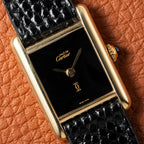 Cartier Tank Must de Vermeil Black Dial PM 1980s