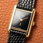 Cartier Tank Must de Vermeil Black Dial PM 1980s