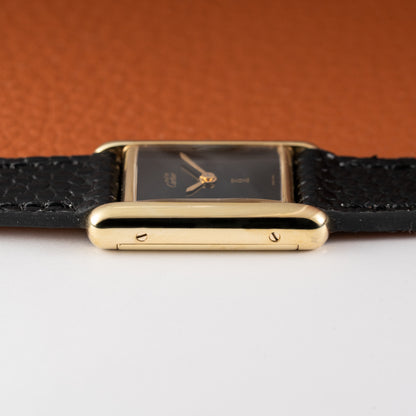Cartier Tank Must de Vermeil Black Dial PM 1980s