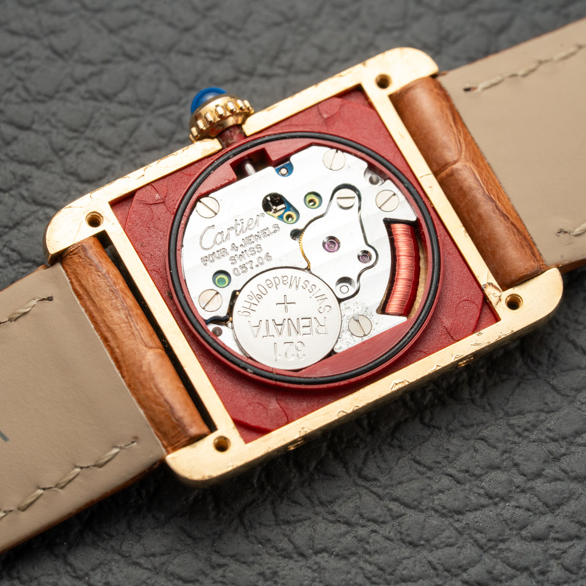 Cartier Must de Tank Vermeil White Opaline Roman Dial PM Ref. 5057001
