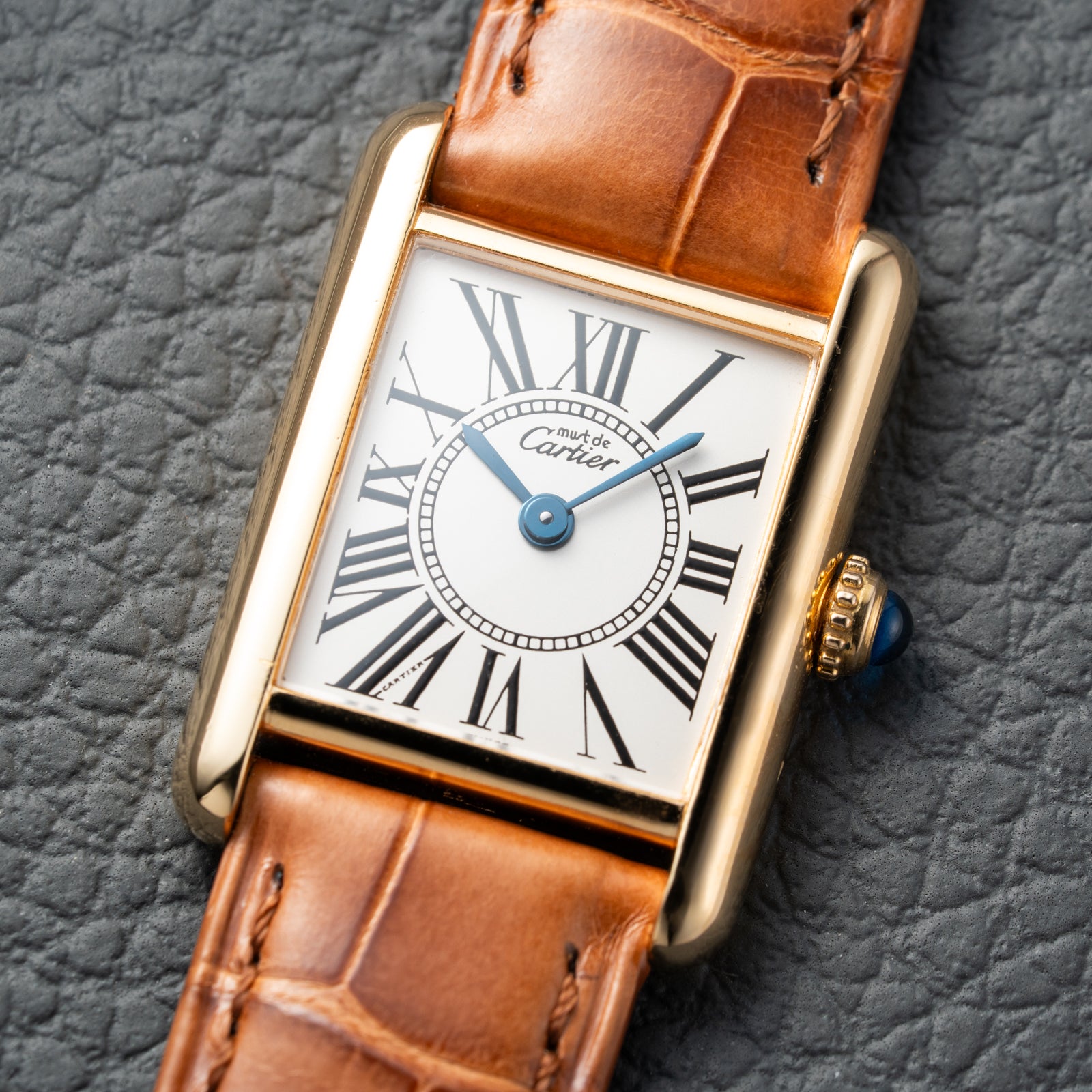 Cartier Must de Tank Vermeil White Opaline Roman Dial PM Ref. 5057001