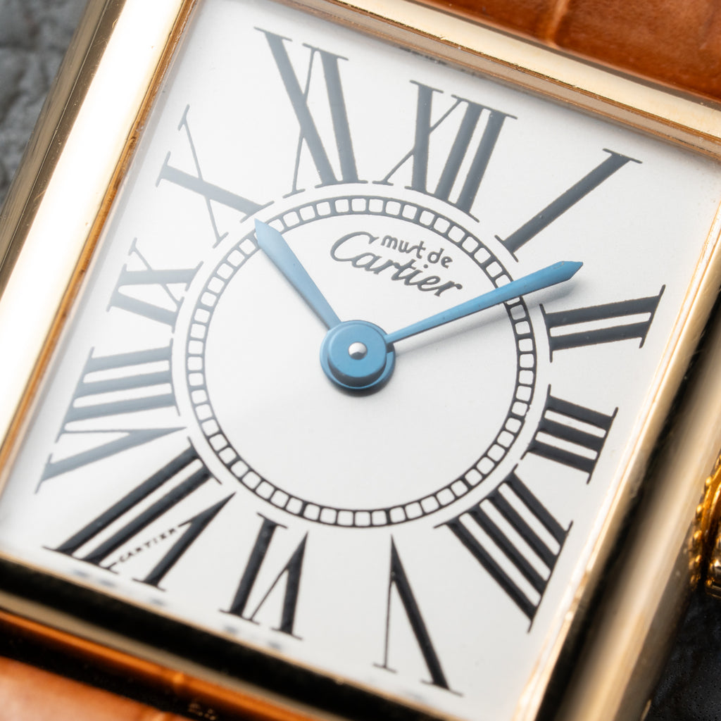 Cartier Must de Tank Vermeil White Opaline Roman Dial PM Ref. 5057001