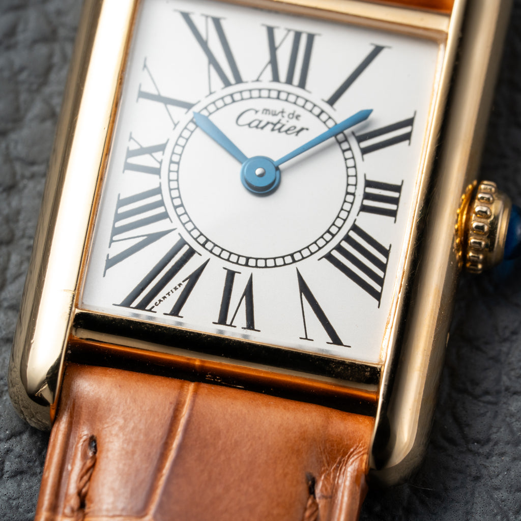 Cartier Must de Tank Vermeil White Opaline Roman Dial PM Ref. 5057001