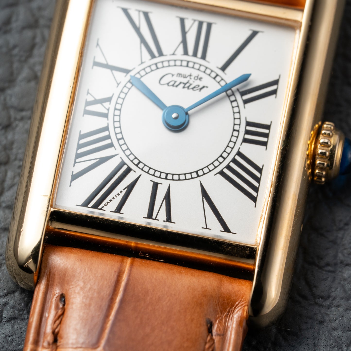 Cartier Must de Tank Vermeil White Opaline Roman Dial PM Ref. 5057001