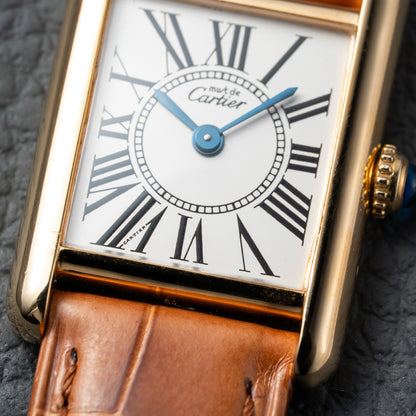 Cartier Must de Tank Vermeil White Opaline Roman Dial PM Ref. 5057001