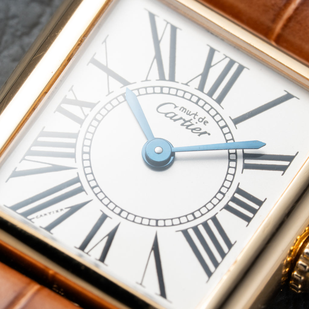 Cartier Must de Tank Vermeil White Opaline Roman Dial PM Ref. 5057001