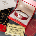 Cartier Must de Tank Vermeil Burgundy Red Dial PM 1979 Full Set