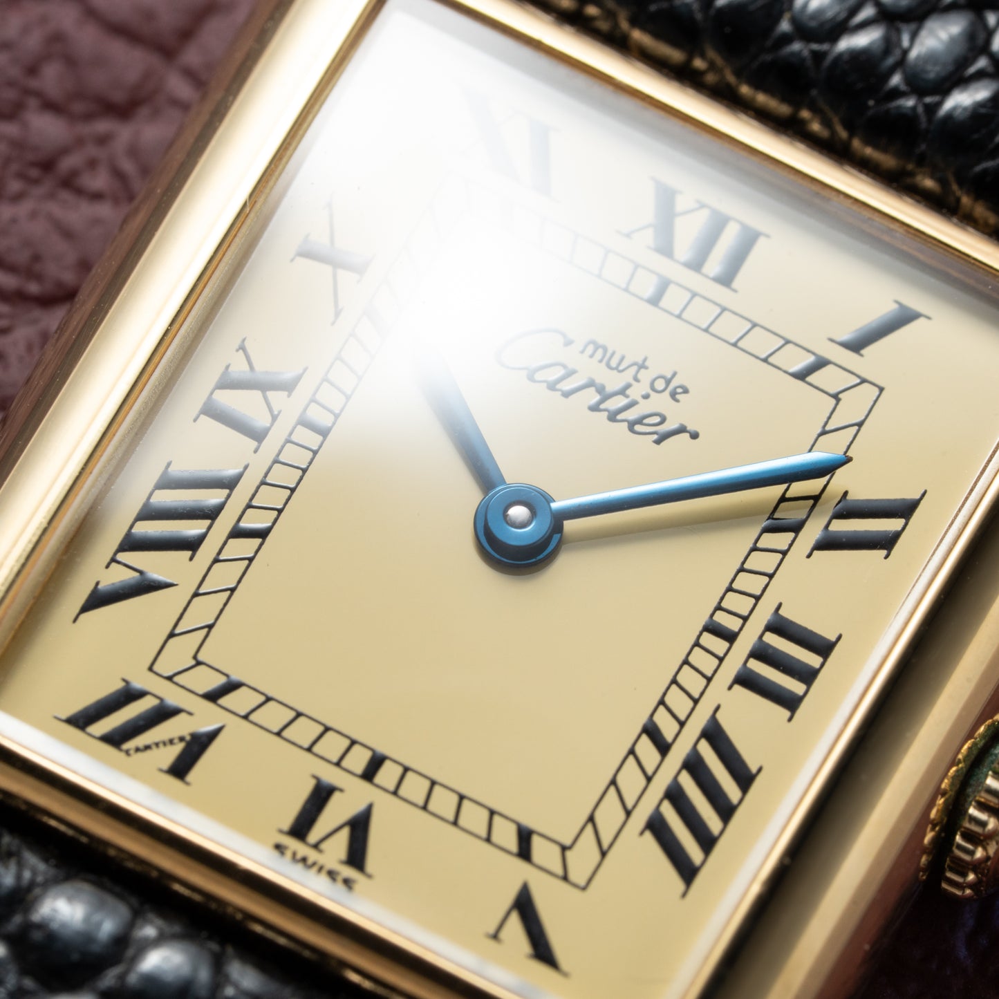 Cartier Must de Tank Vermeil Lemon Roman 1990s Mint Condition